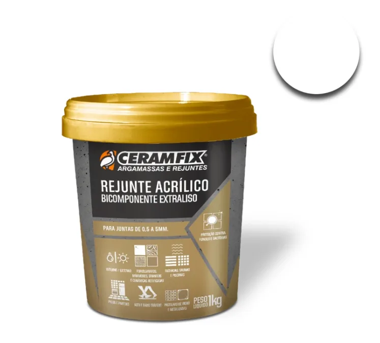 REJUNTE ACRILICO CERAMFIX/INOVATTE BICOMP. 1KG BRANCO (NOVO)