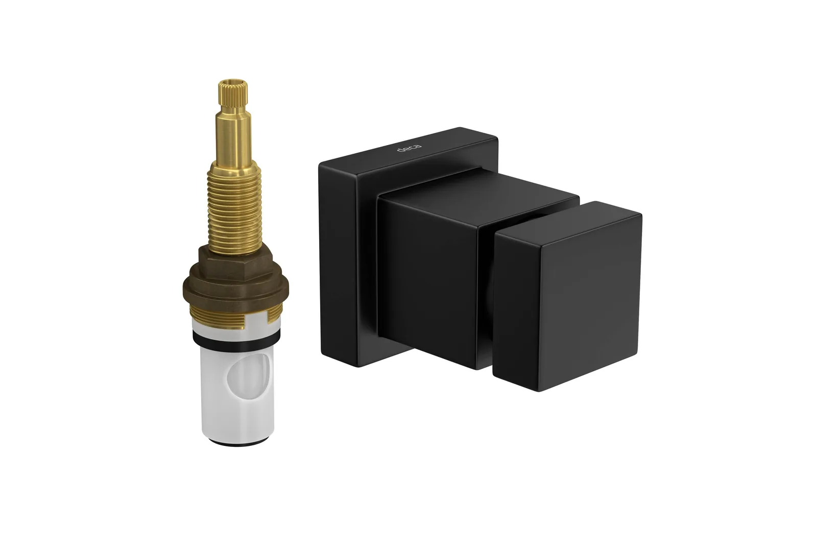 Acabamento Deca Cubo Black Matte para Registro Pressao