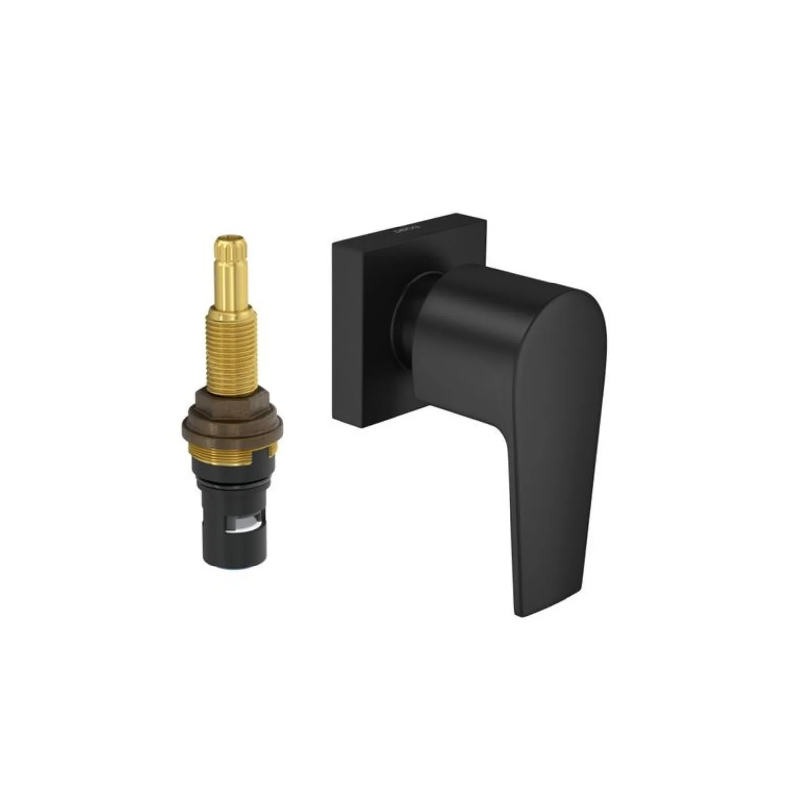 Acabamento Deca Level para registro de pressão 1/2" e 3/4" com mecanismo 1/2 volta Black Matte
