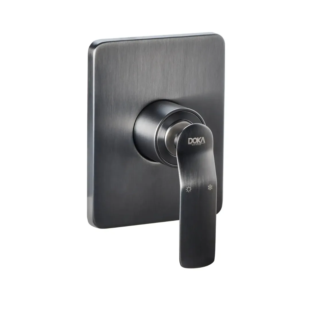 Acabamento Monocomando de Alta Pressão e Ducha Higiênica GunMetal Doka Rainbow