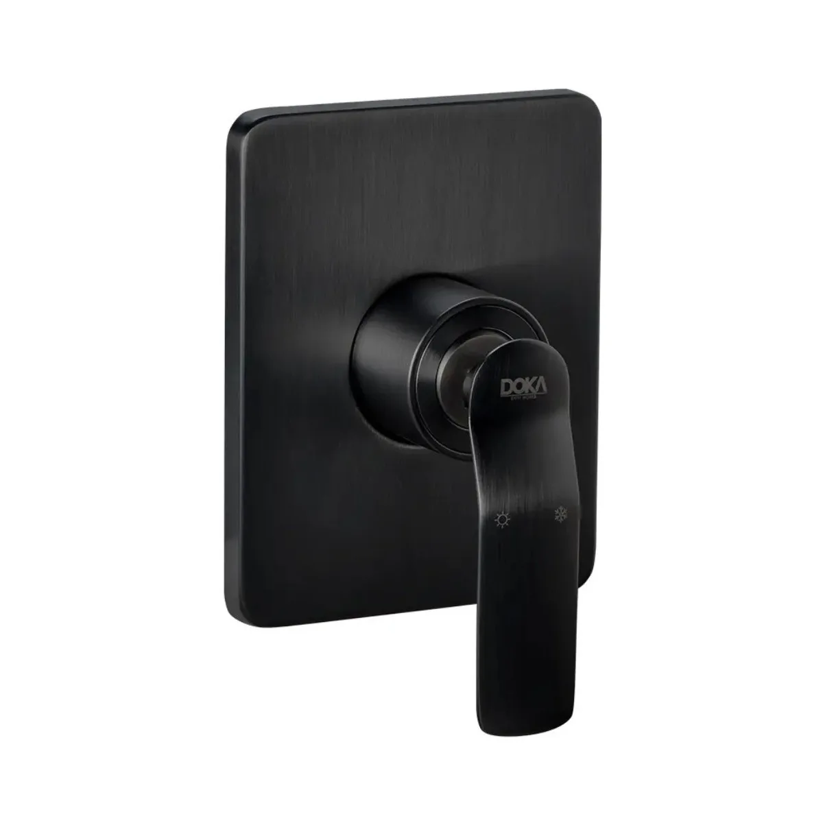 Acabamento Monocomando para Registro de Chuveiro Matt Black Doka Rainbow Base Docol
