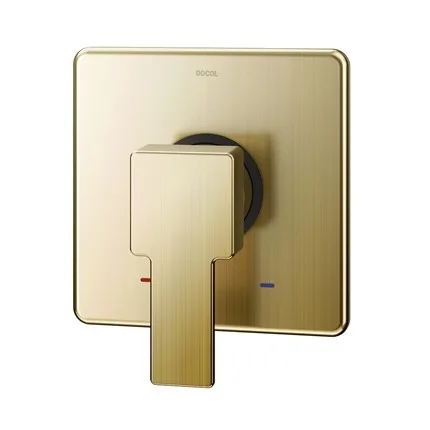 Acabamento Monocomando para Chuveiro e Ducha Docol Edge 1/2 Ouro Escovado