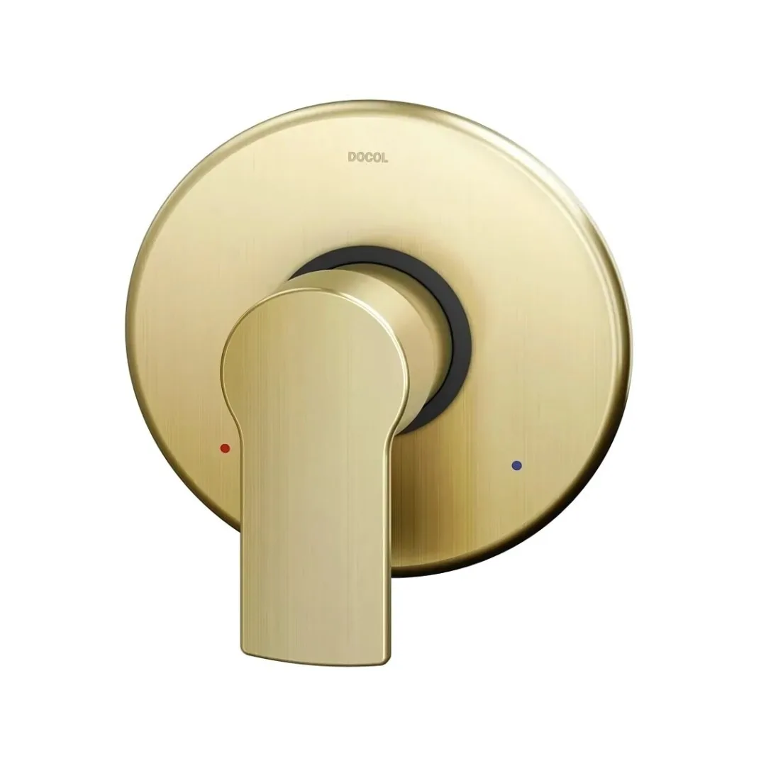 Acabamento Monocomando Para Chuveiro e Ducha Ouro Escovado Docol Argon Base Deca