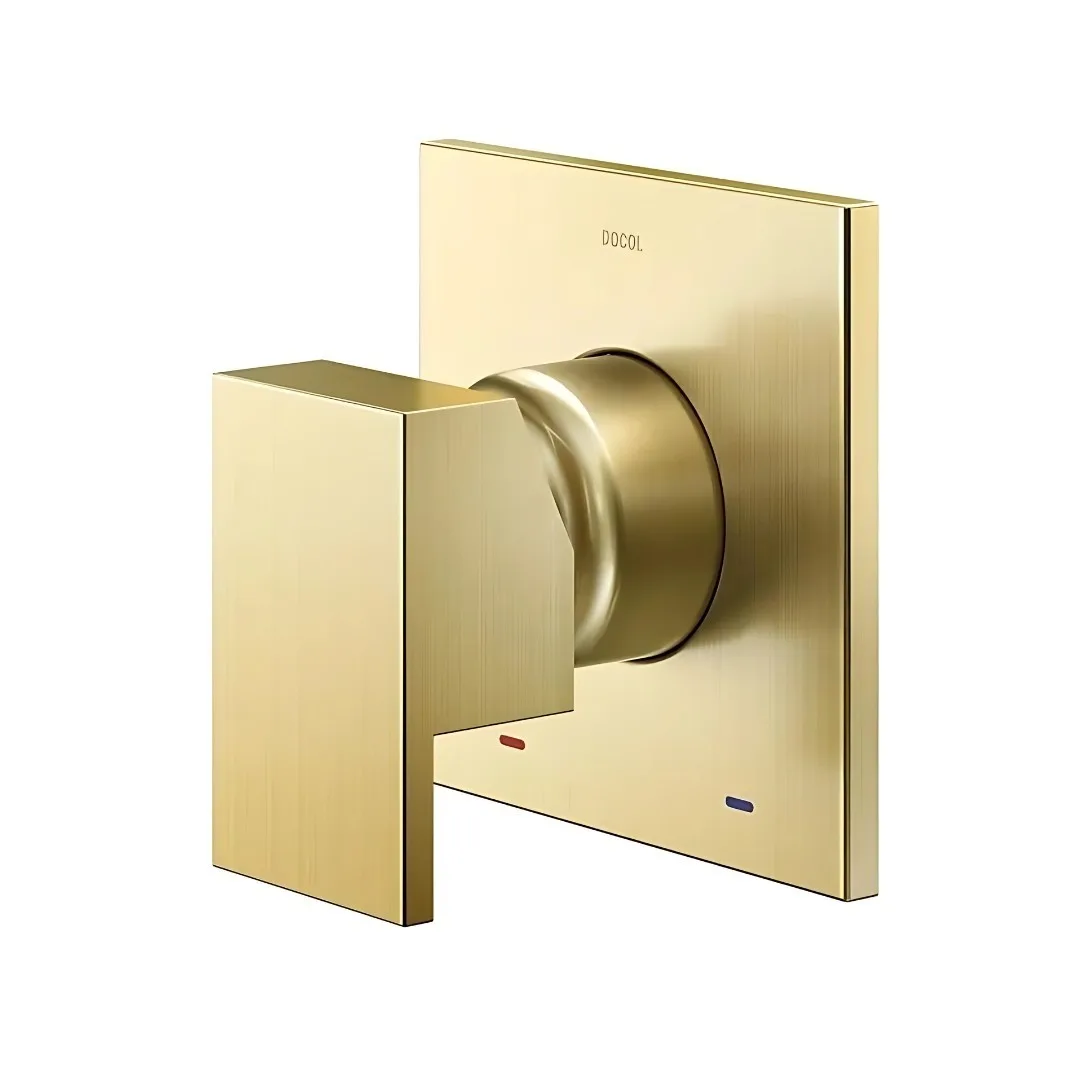 Acabamento Monocomando Para Chuveiro Ouro Escovado Docol New Edge