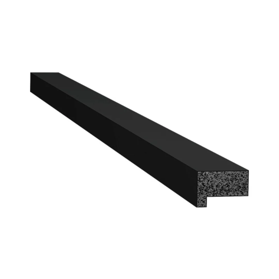 Acabamento para Painel Ripado Poliestireno Preto 20,5x14 Santa Luzia Waves
