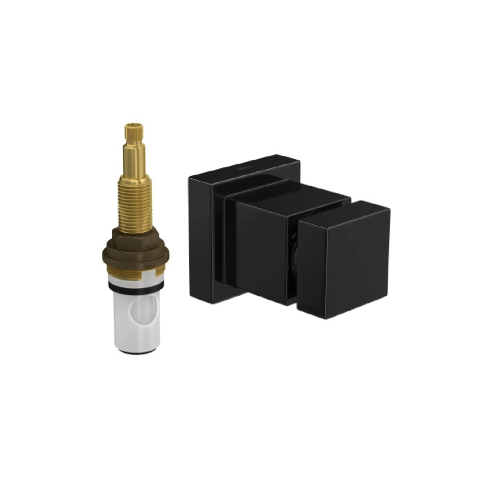 Acabamento para Registro de Pressão 1/2" e 3/4" com Mecanismo 1/2 Volta Cubo Black Noir