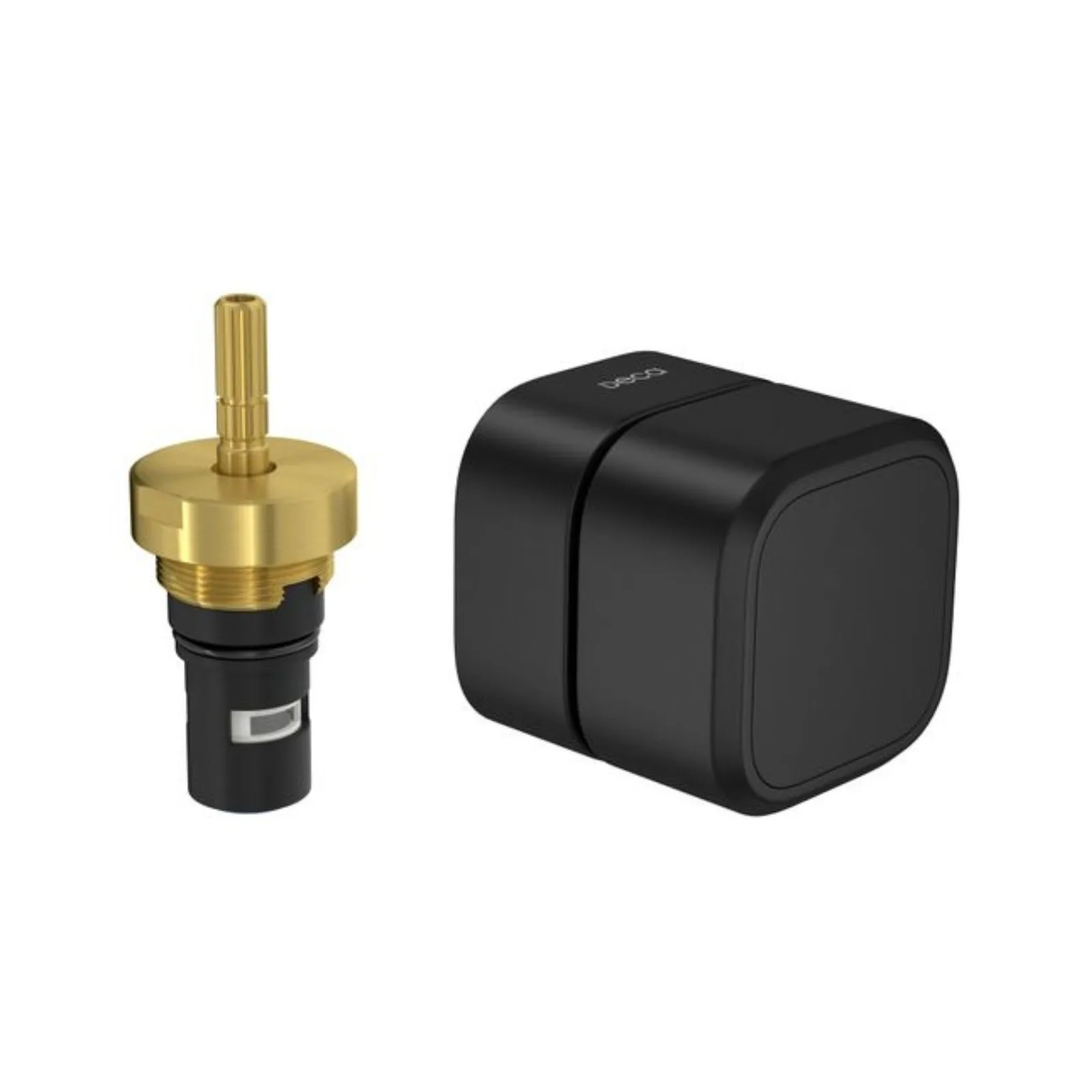 Acabamento Para Registro de Pressão 1/2" e 3/4 com Mecanismo 1/2 Volta Quadrado Black Matte Deca You