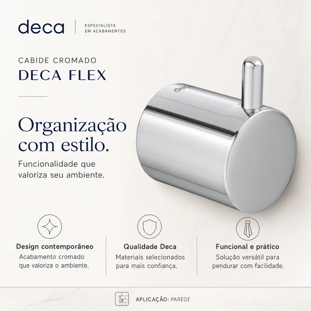 Cabide Cromado Deca Flex — Card Principal / Hero
