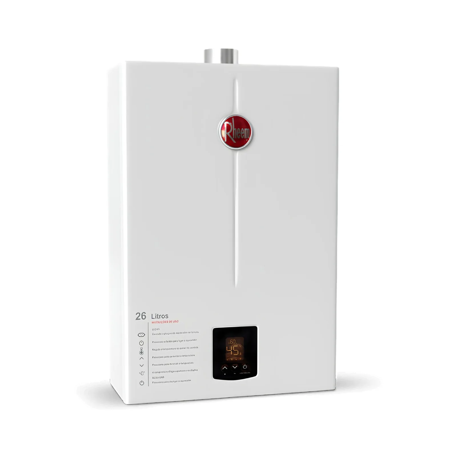 Aquecedor Digital Branco Rheem 26l GLP