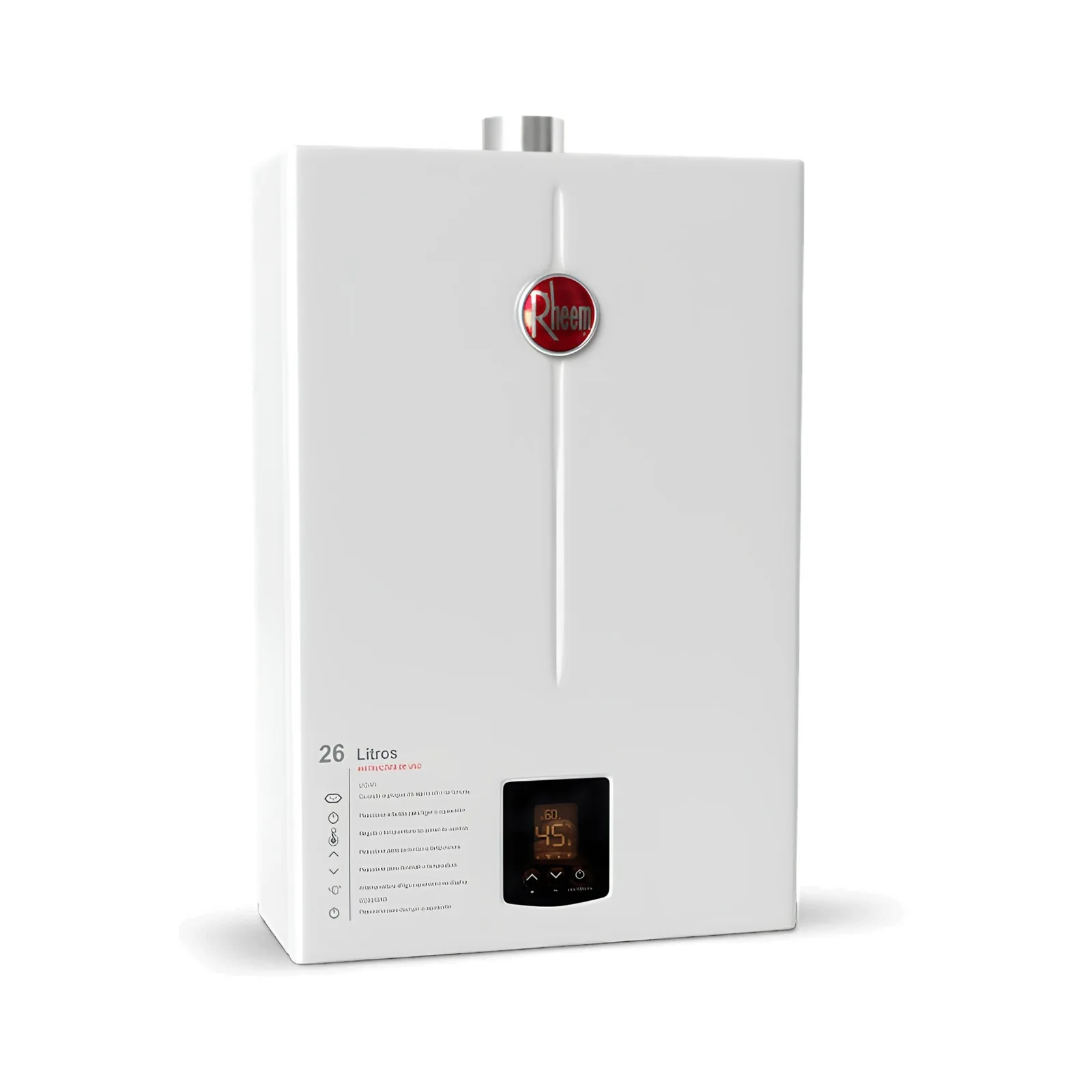 Aquecedor Digital Branco Rheem 26l GN