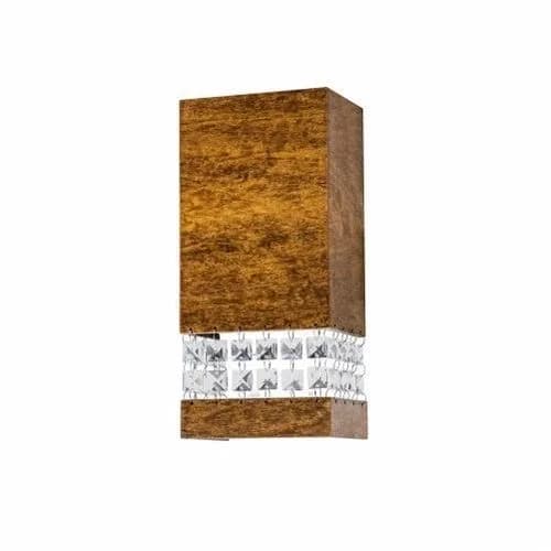Arandela Madeira Imbuia C/Cristais 25x12cm 1x E27 Bivolt