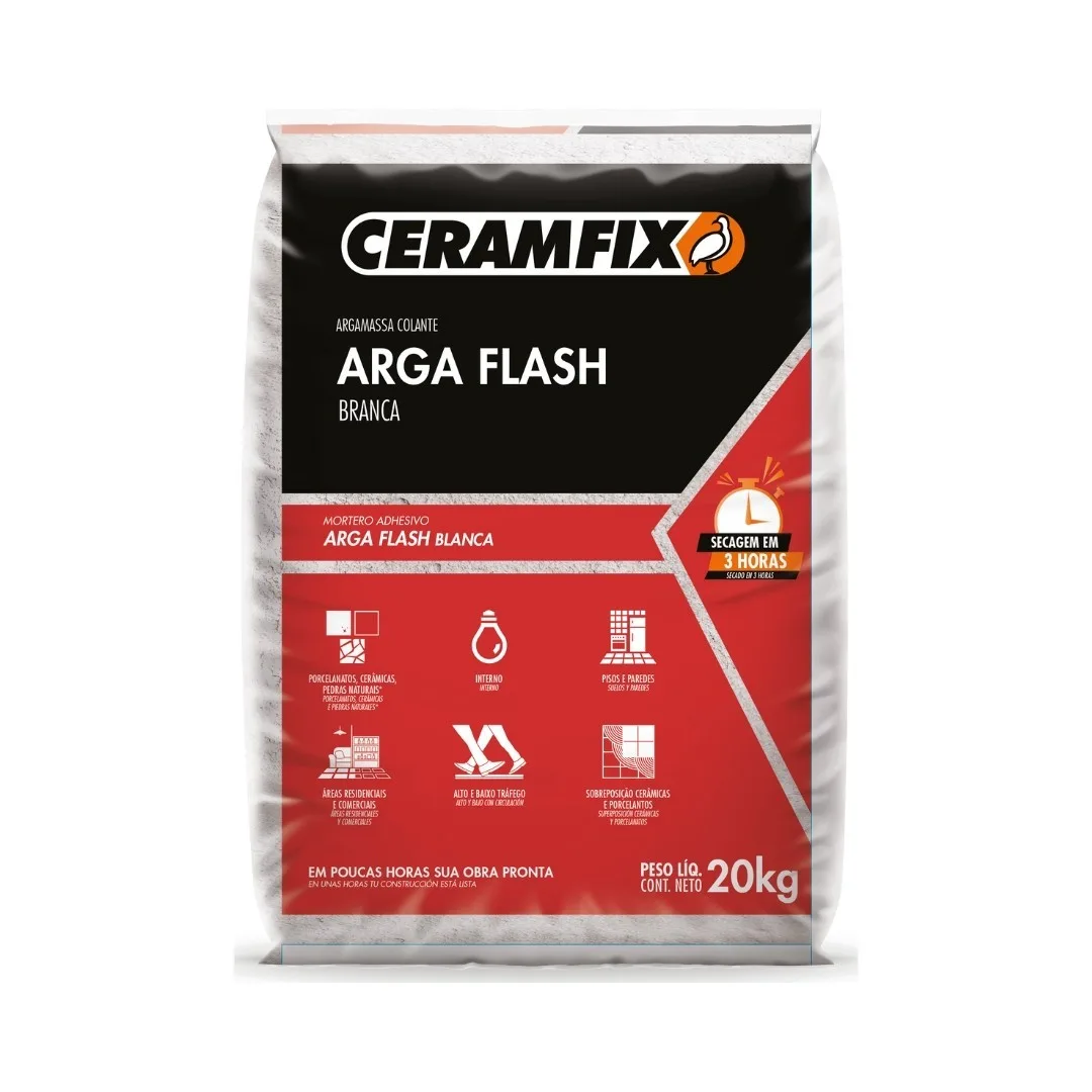 Argamassa Colante Arga Flash Interna Branca Ceramfix 20 Kg