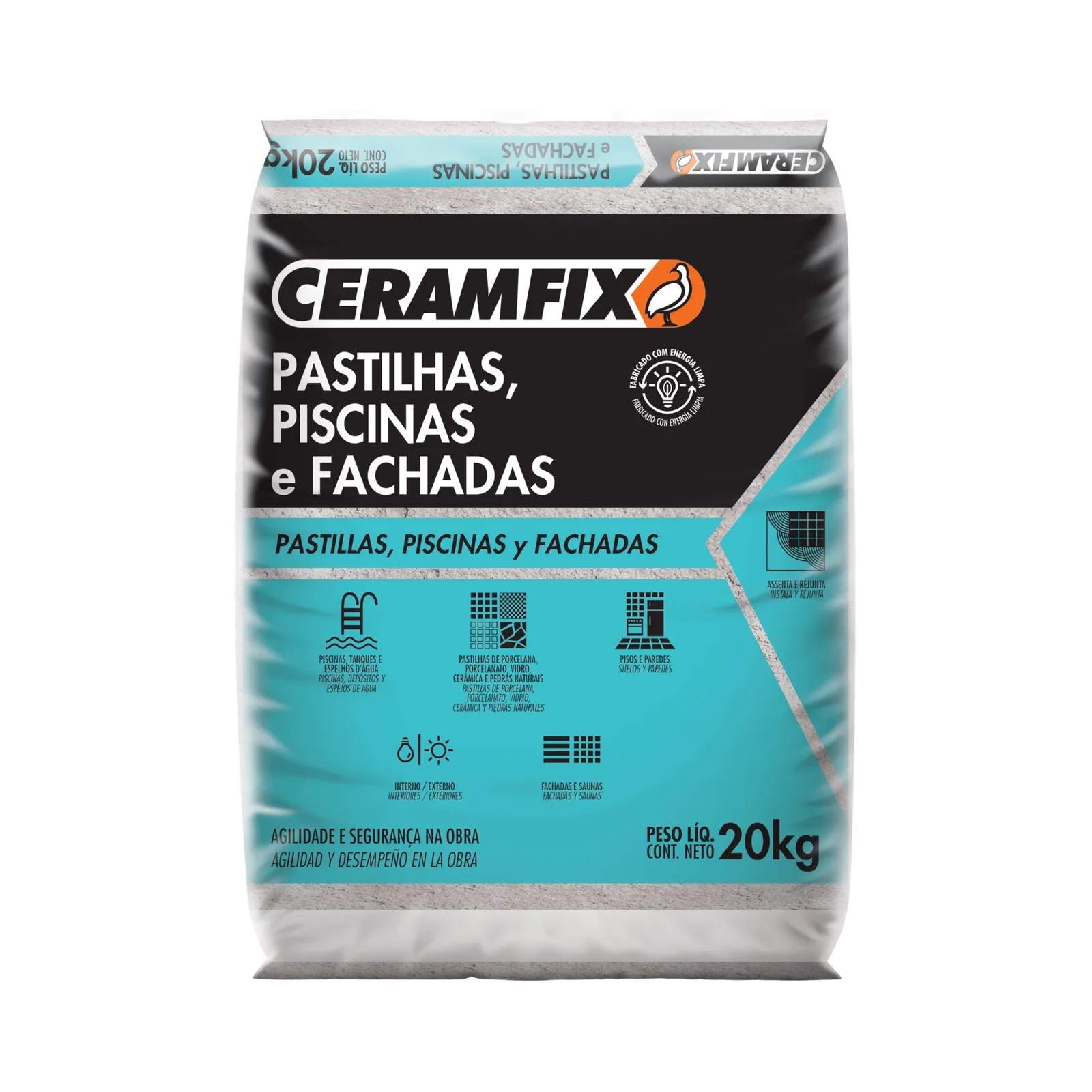 Argamassa Ceramfix Pastilha/Piscina/Fachada Autofugante Marfim 20 Kg