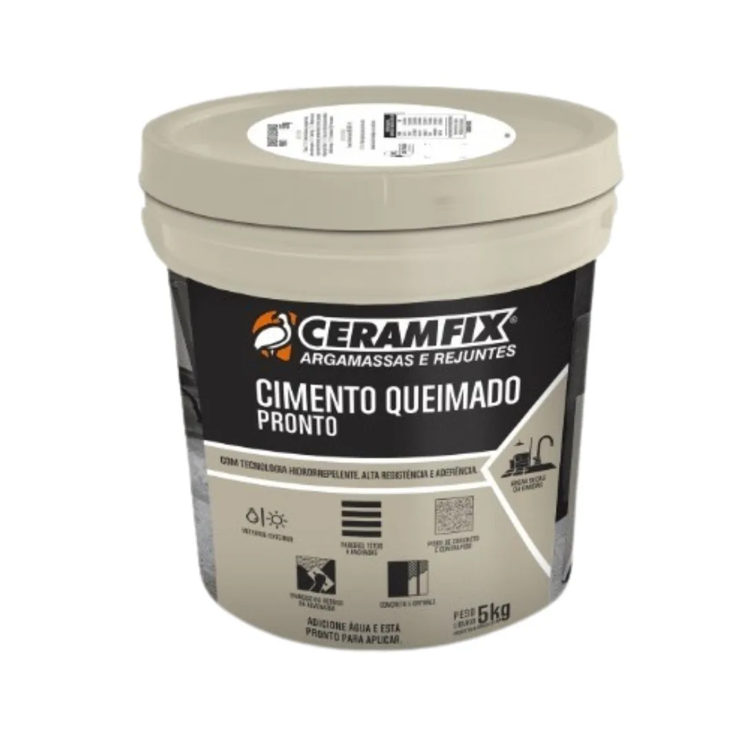 Argamassa Cimento Queimado Pronto Cinza Ceramfix 5kg