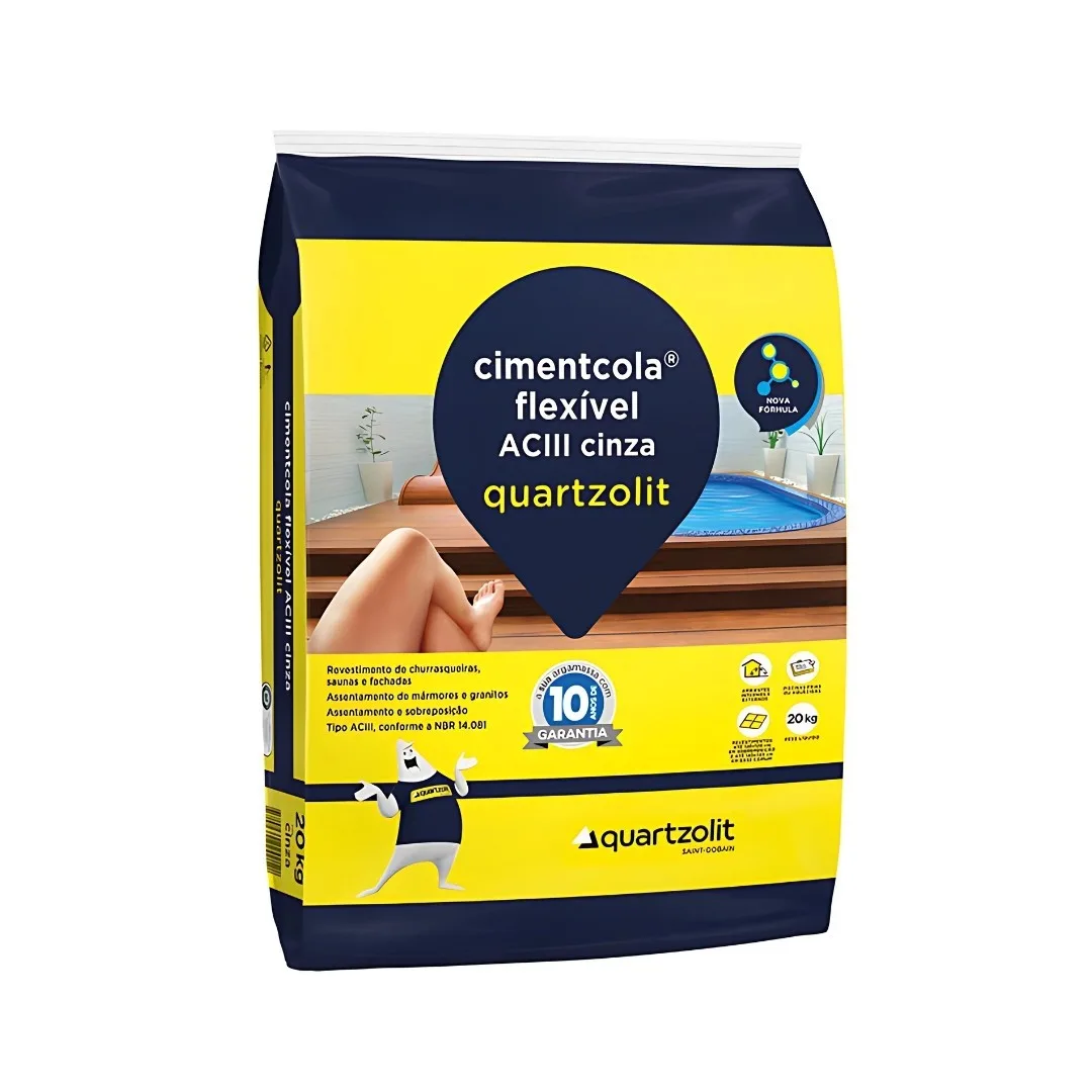 Argamassa Cimentcola Flexível Ac-III Cinza Quartzolit 20 Kg
