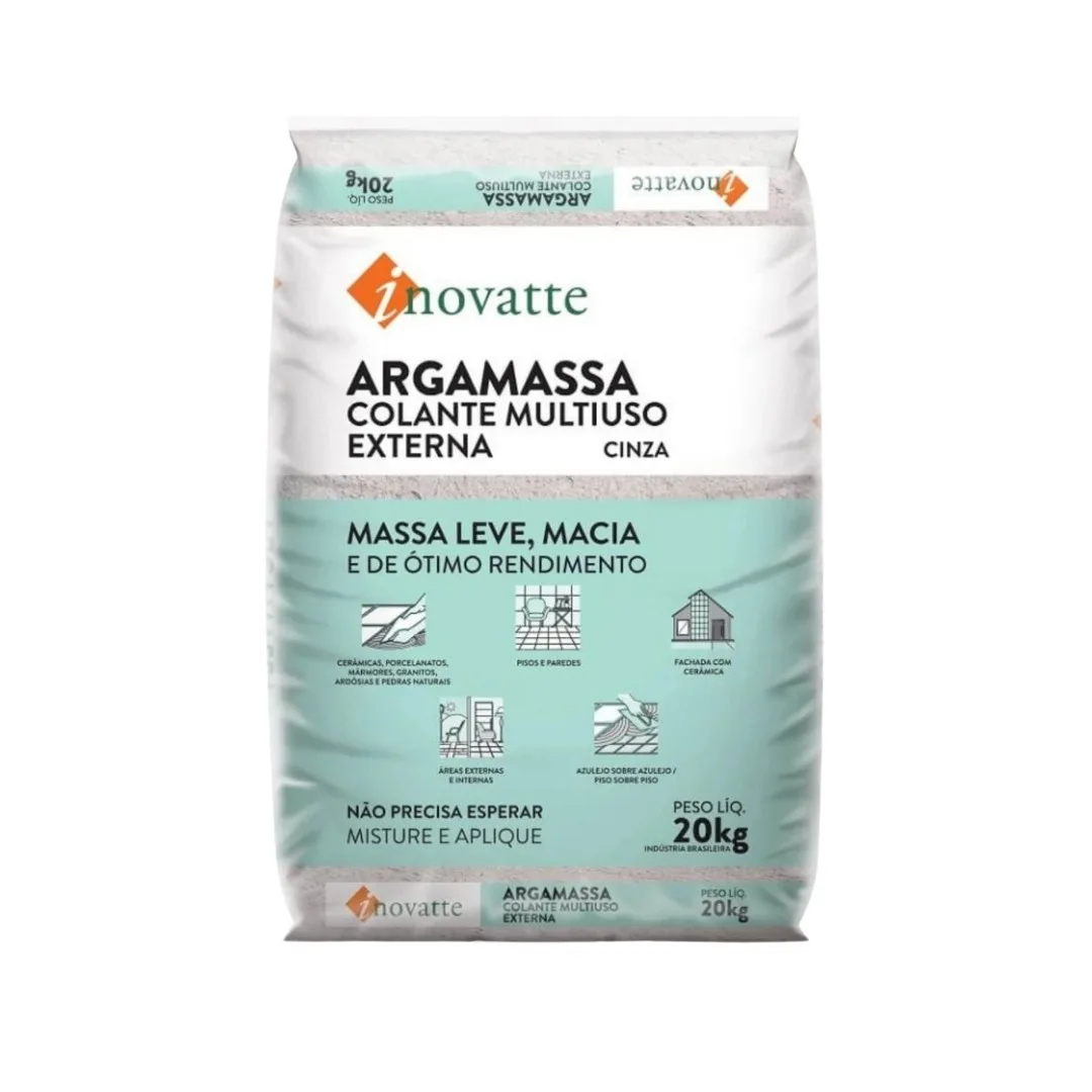 Argamassa Colante Multiuso Cinza Externa Inovatte 20 kg