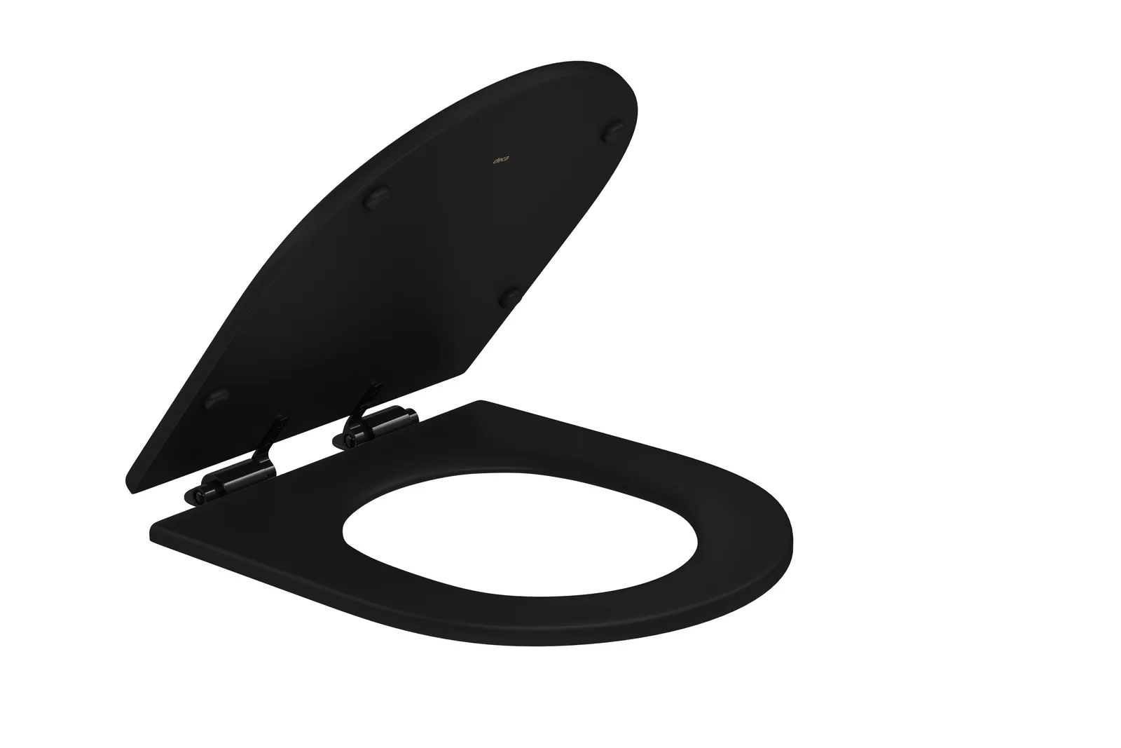 Assento Carrara/Duna/Level/Lk/Nuova Ébano Fosco e Black Noir Poliéster com Slow Close Deca