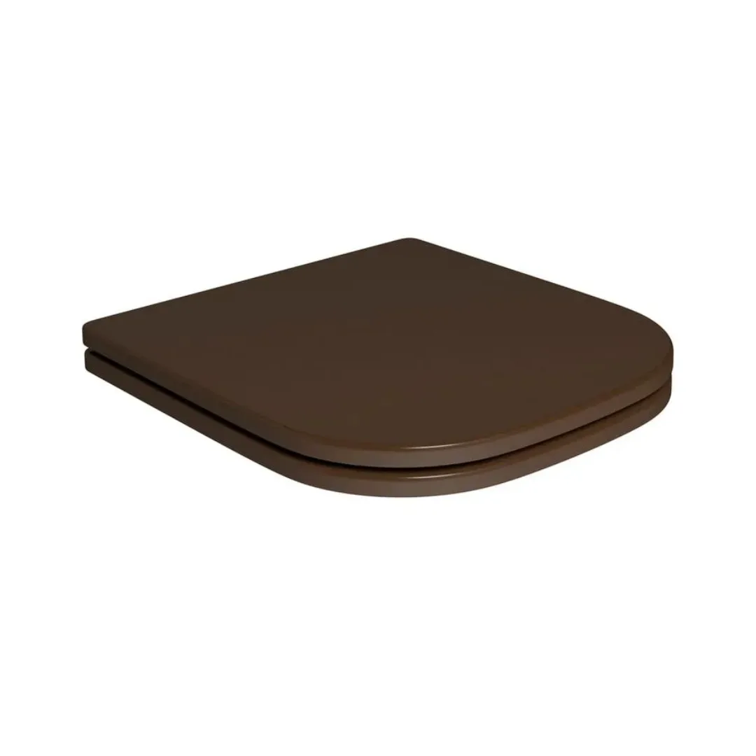 Assento Piano Marrom Fosco/Red Gold Poliéster Deca Slow Close