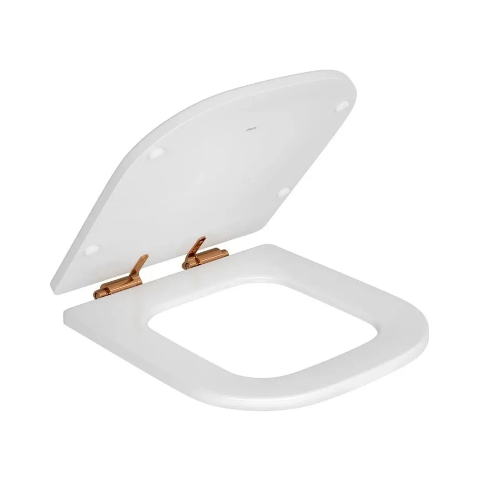 Assento Slow Close Microban para Bacias Branco/Red Gold Deca Piano