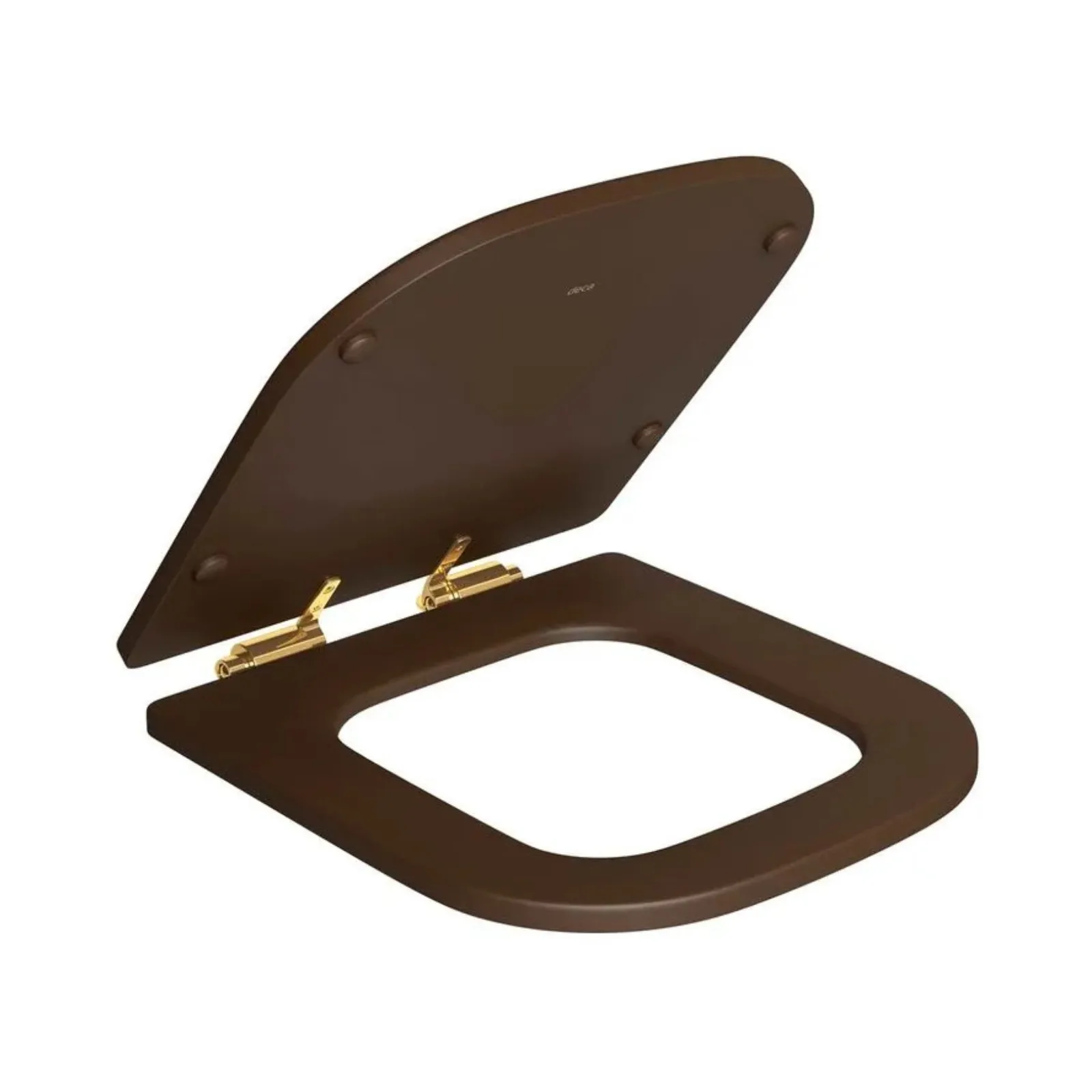 Assento Slow Close Microban para Bacias Marrom Fosco / Gold Deca Piano