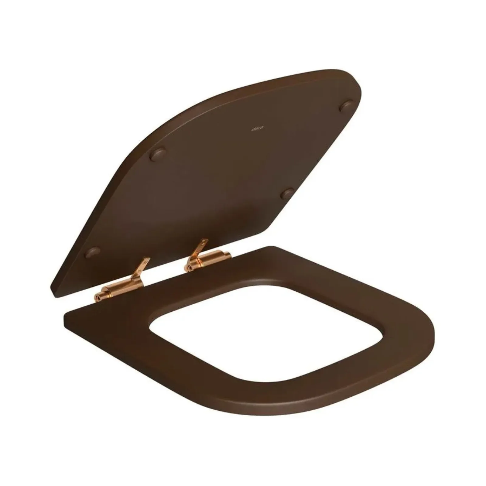 Assento Slow Close Microban Marrom Fosco/ Gold Matte Deca Piano