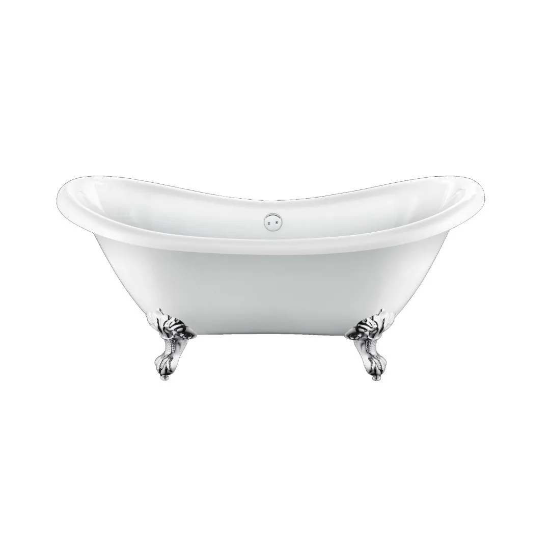 Banheira De Imersão Sem Hidromassagem Immersi Antigua 175x073 Branca Pês Cromados