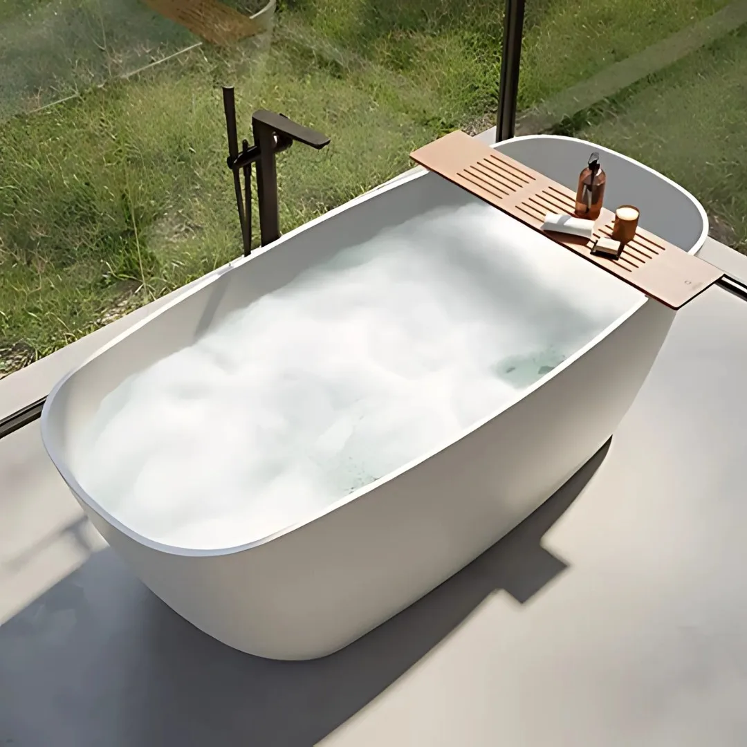Banheira De Imersão Sem Hidromassagem Sabbia Amazonia 178x90 Duramatt Branco Fosco Acetinado