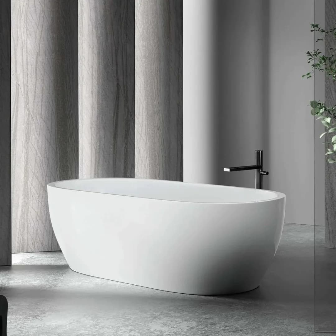 Banheira de Imersão Acrílica Terme Trentino 153x77x59 Branco Brilho