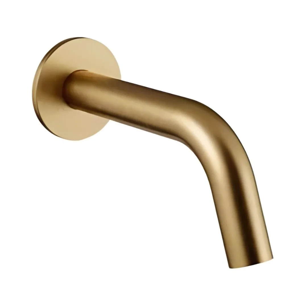 Bica de Parede para Banheiro Brushed Gold 15cm Doka Quantum