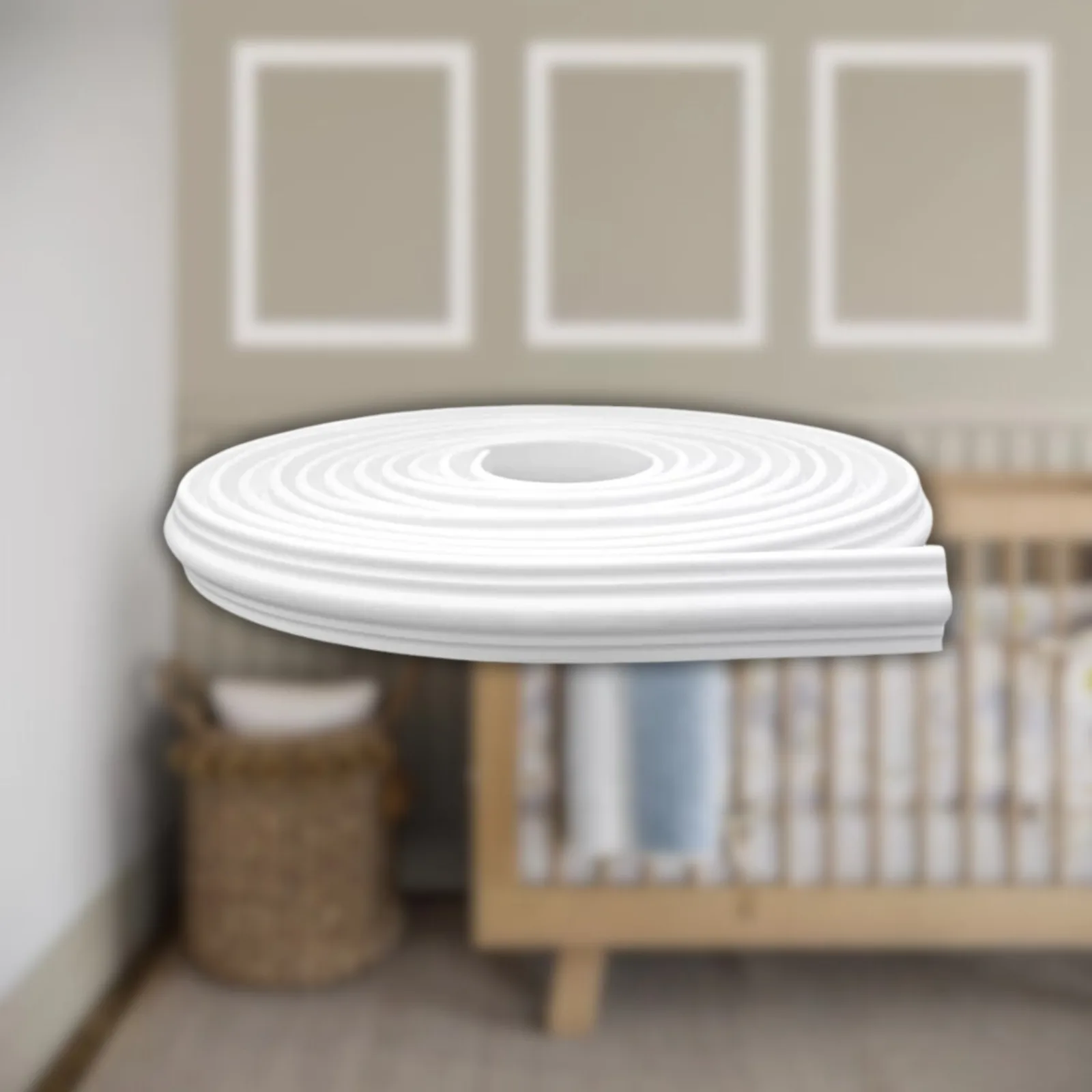 Boiserie Meu Rodapé Autocolante 38mm Branco (Rolo 2,5m)