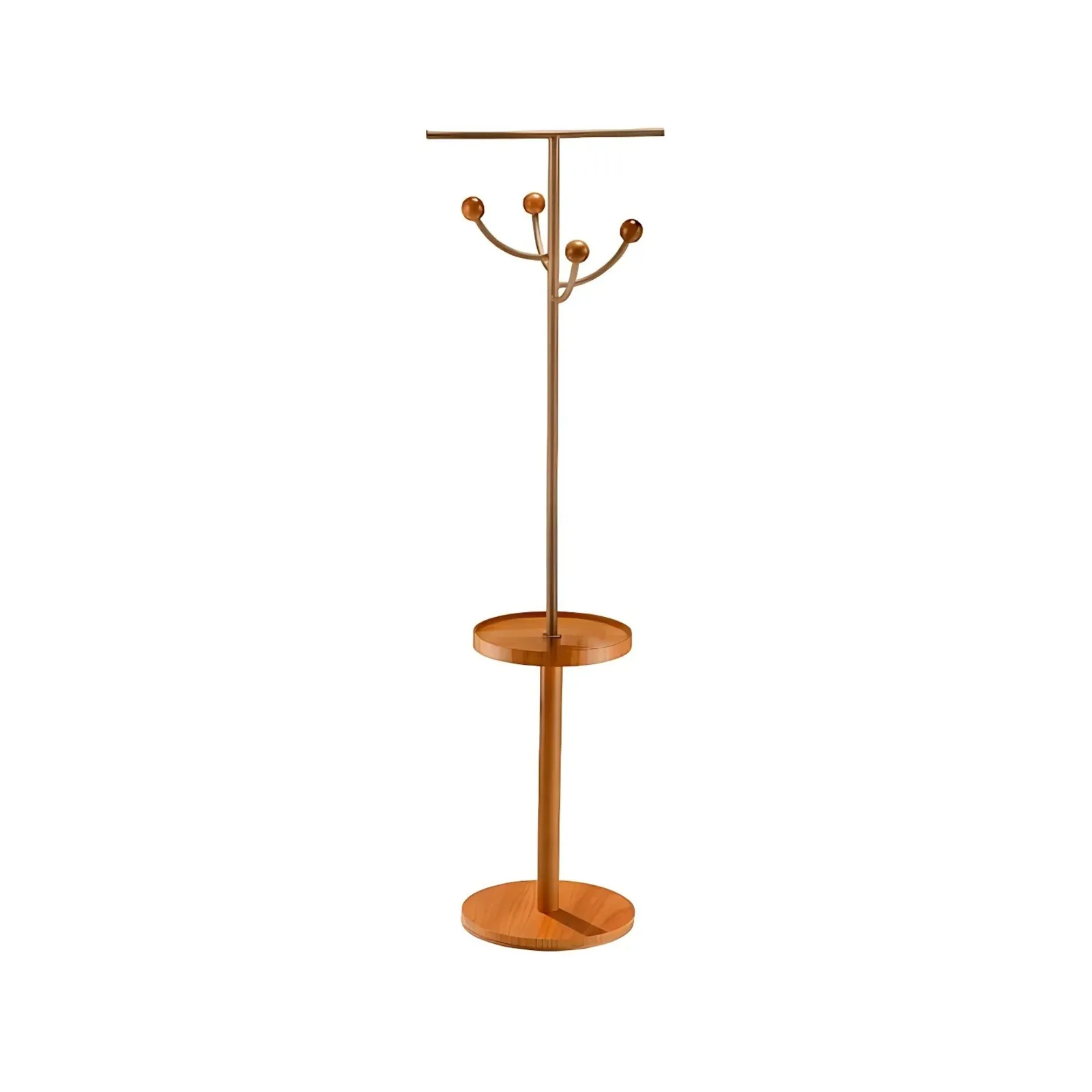 Cabideiro Tampo Redondo Bandeja Amêndoa Suave Prolongador Inferior Base Redonda 500 x 350 x 1650 mm Meridiano Design Soyuz II