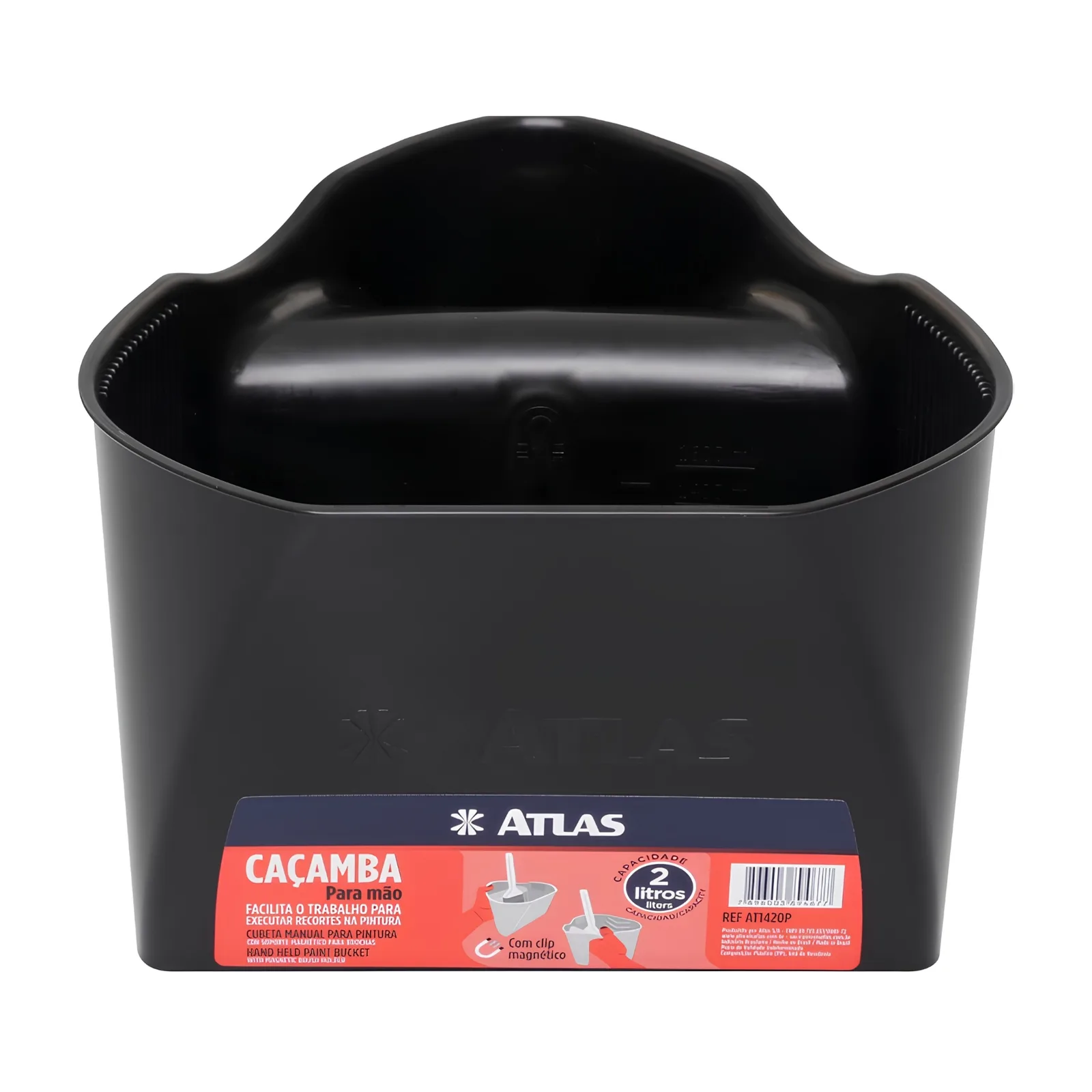 Caçamba para Mão 2L Preto Atlas AT1420P