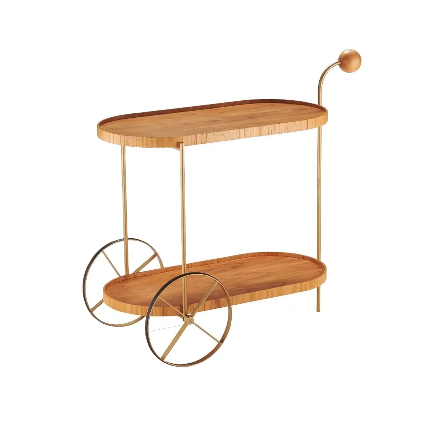 Carrinho Bar Amêndoa Suave 900 x 450 x A 875 mm Meridiano Design Ball Oblongo