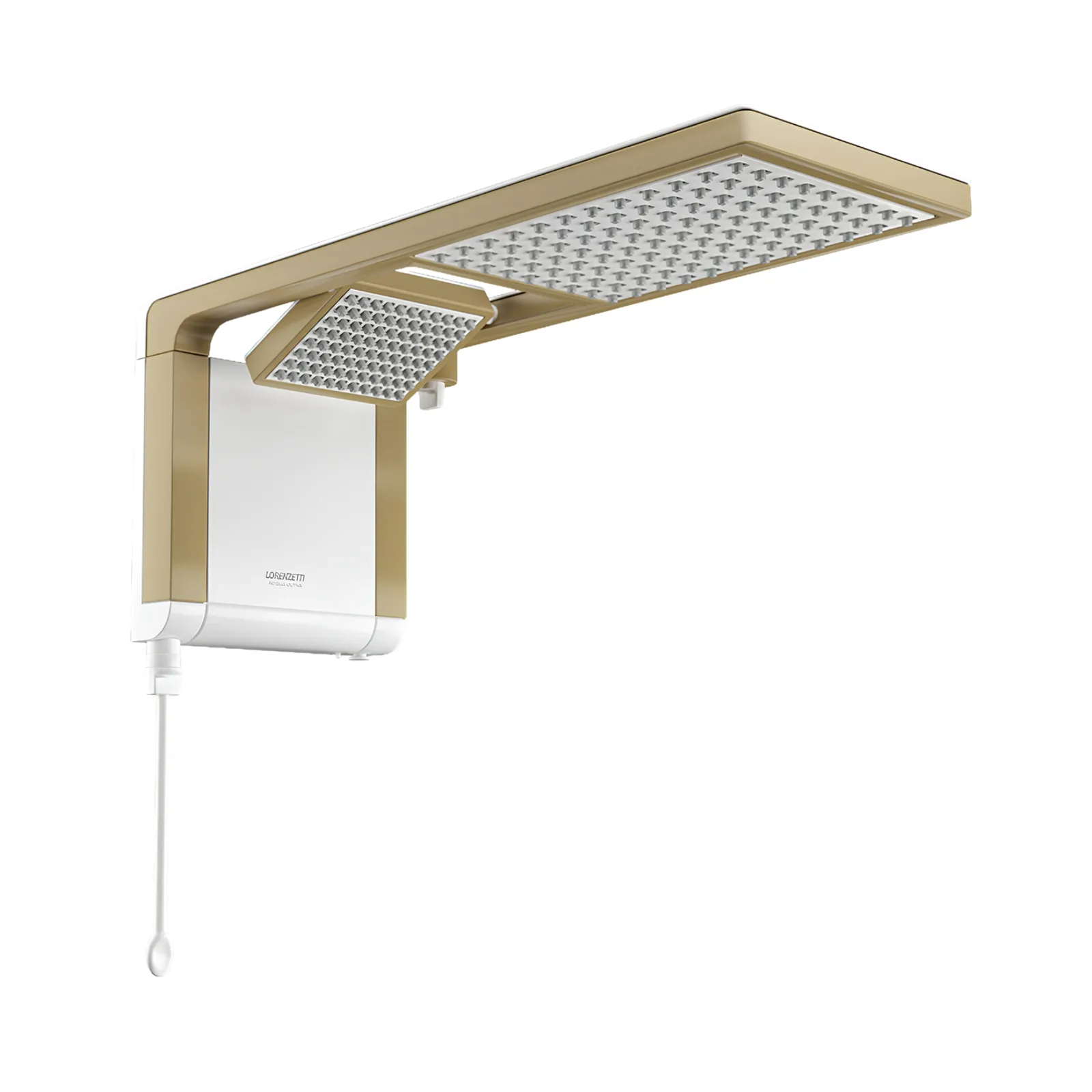 Chuveiro Elétrico Branco e Matte Gold 220V/6800W Lorenzetti Acqua Duo Ultra