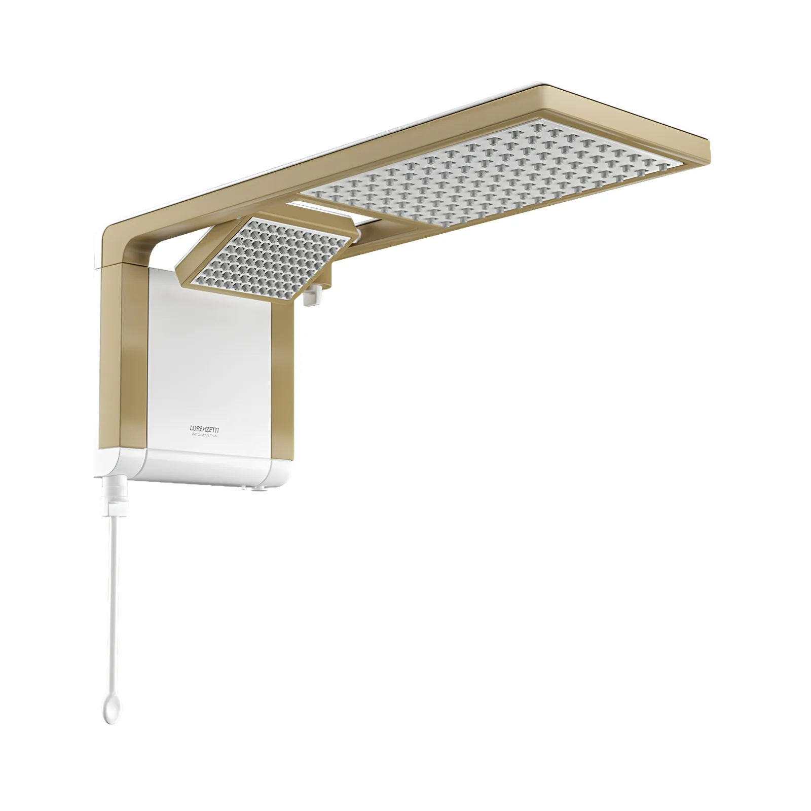 Chuveiro Elétrico Branco/Matte Gold 220V 7800W Lorenzetti Acqua Duo Ultra