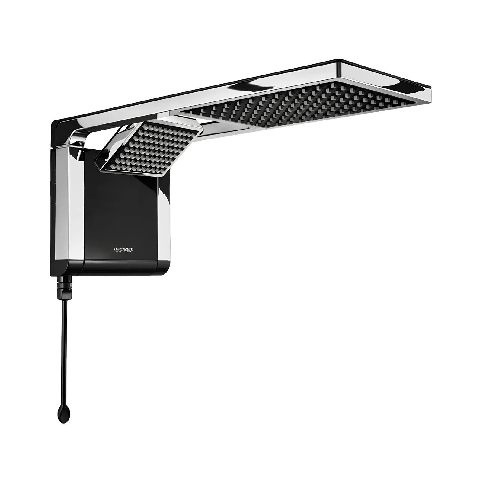 Chuveiro Elétrico Cromado/Preto 220V/6800W Lorenzetti Acqua Duo Ultra
