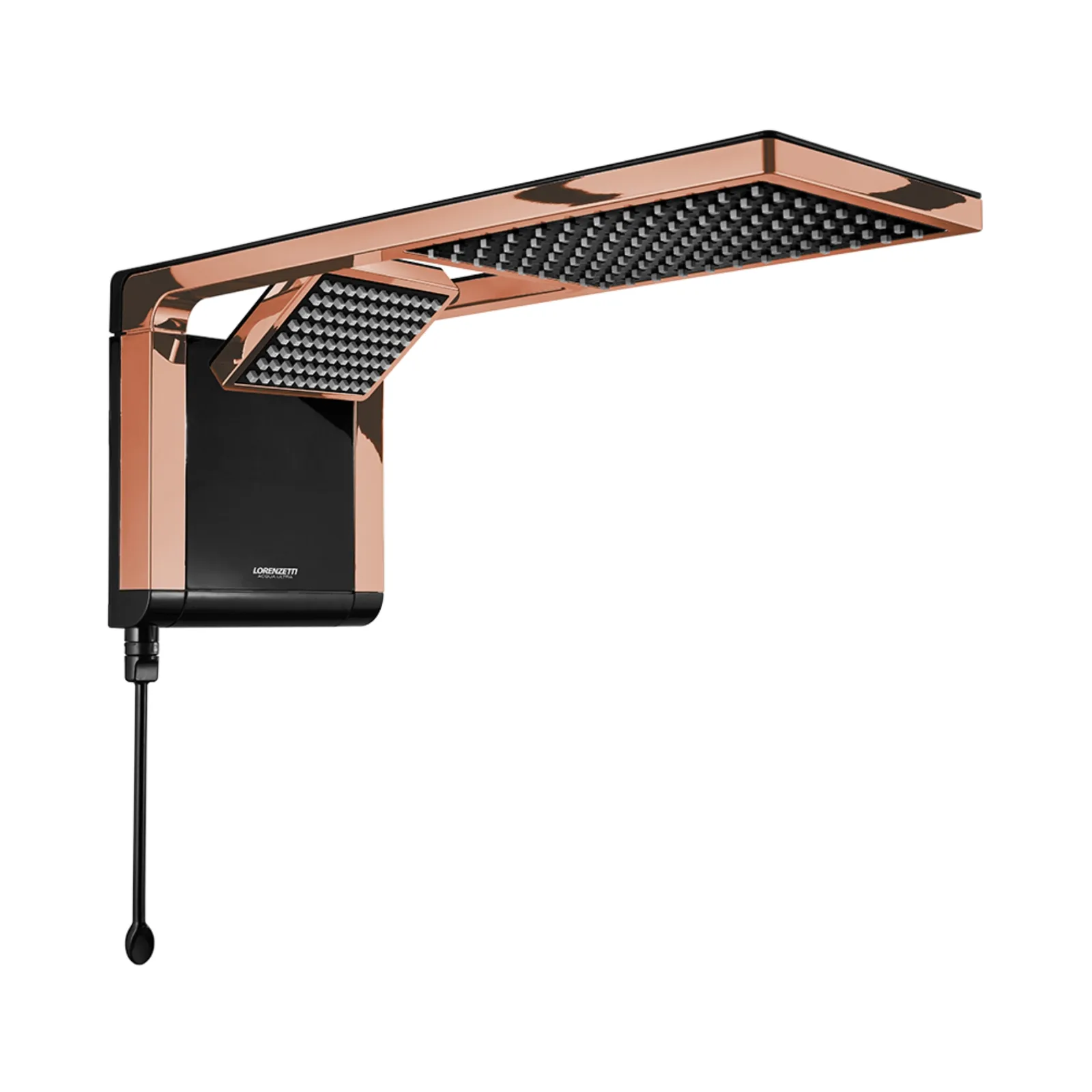 Chuveiro Elétrico Preto/Rose Gold 220V/6800W Lorenzetti Acqua Duo Ultra