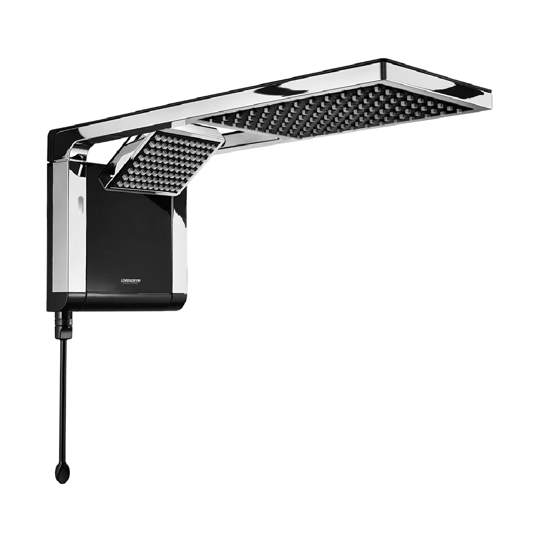Chuveiro Elétrico Preto e Cromado 220/6800w Lorenzetti Acqua Duo Flex