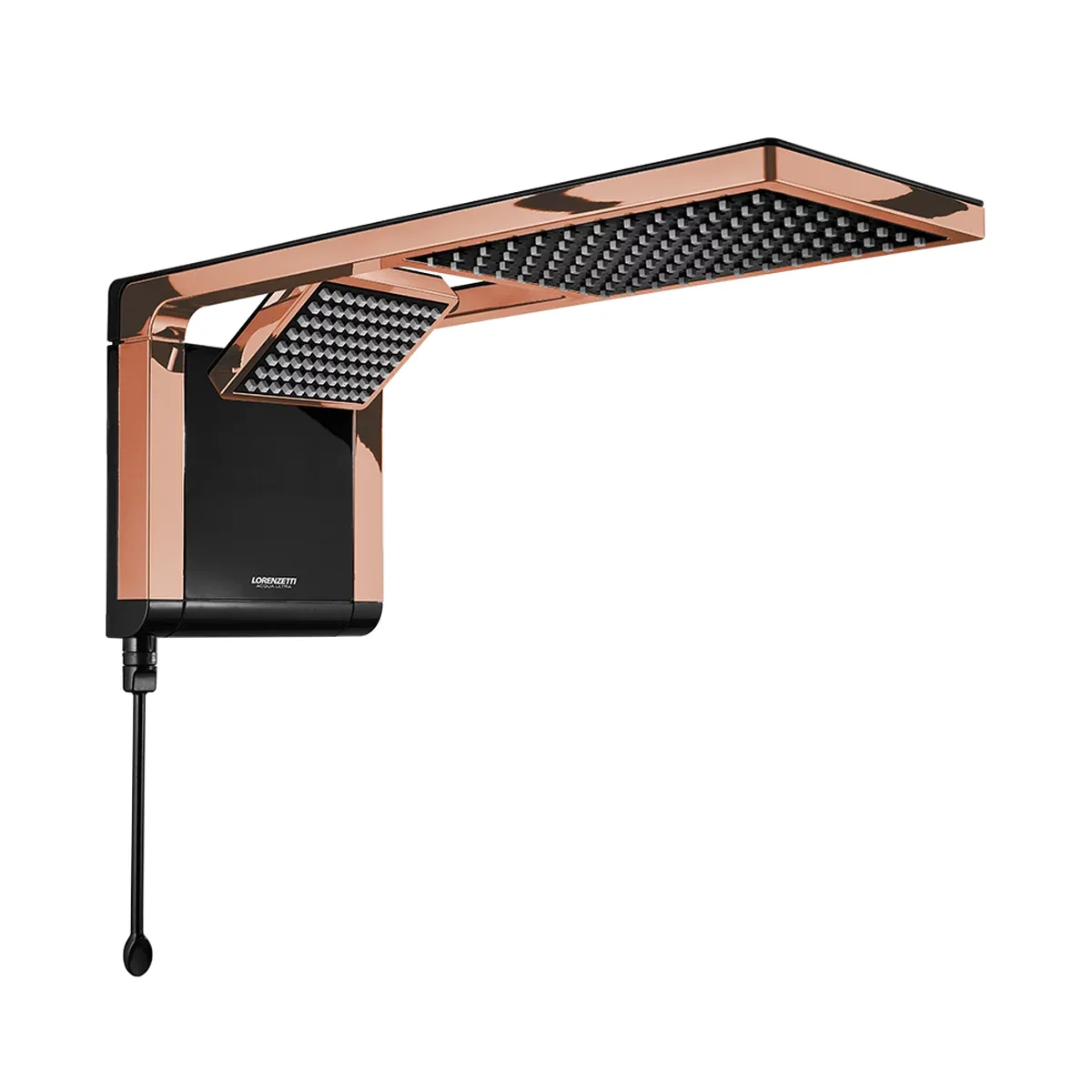 Chuveiro Elétrico Lorenzetti Acqua Duo Ultra 127V 5500W Preto/Rosé Gold