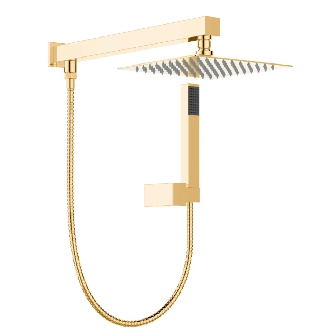 Chuveiro Quadrado com Desviador Lexxa Bagno LX4107G Dourado
