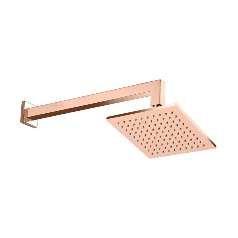 Chuveiro Rubinettos 20x20 Rosé Gold parede Rb84180p