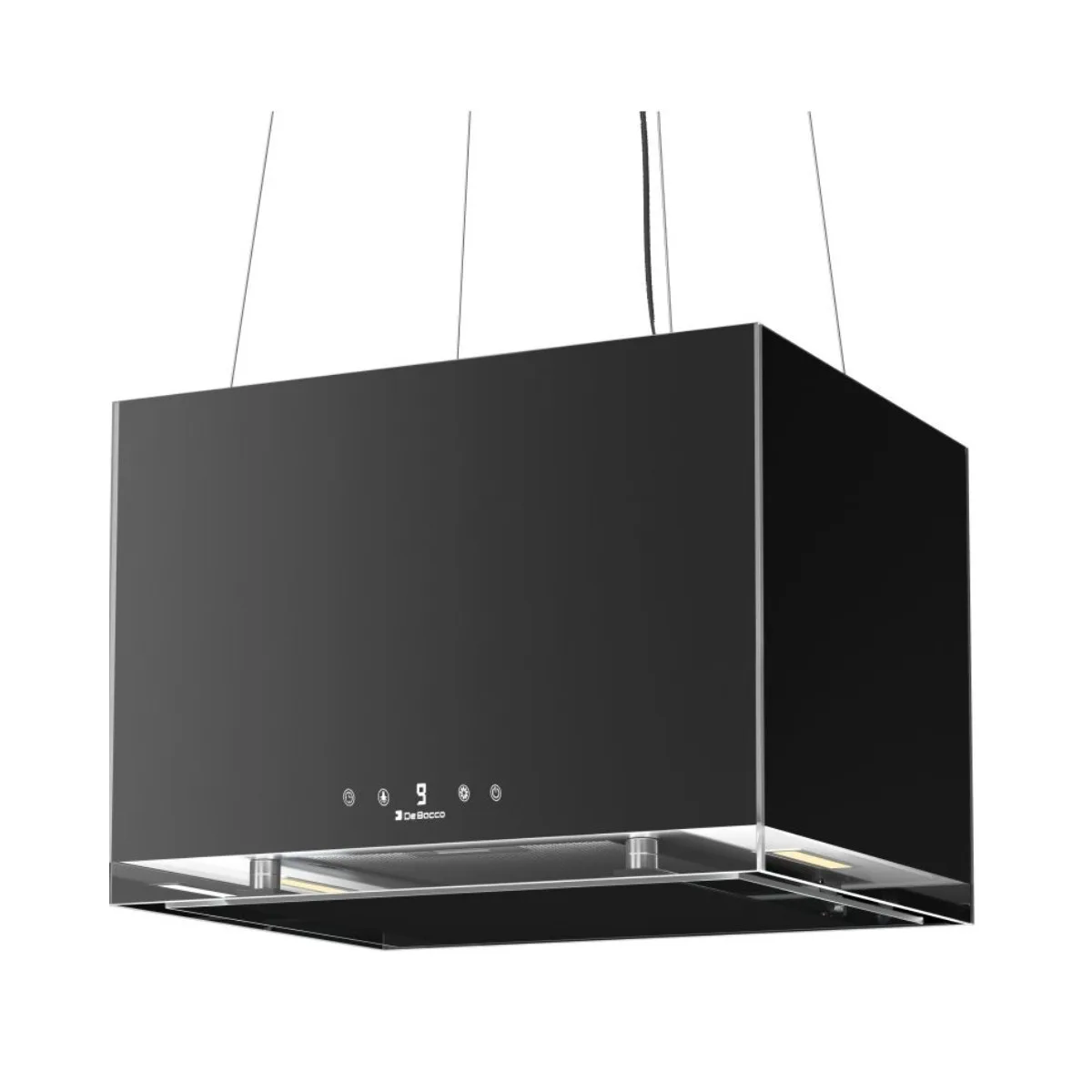 Coifa de Ilha 220v 50cm com Iluminação DeBacco Malta Black Matte