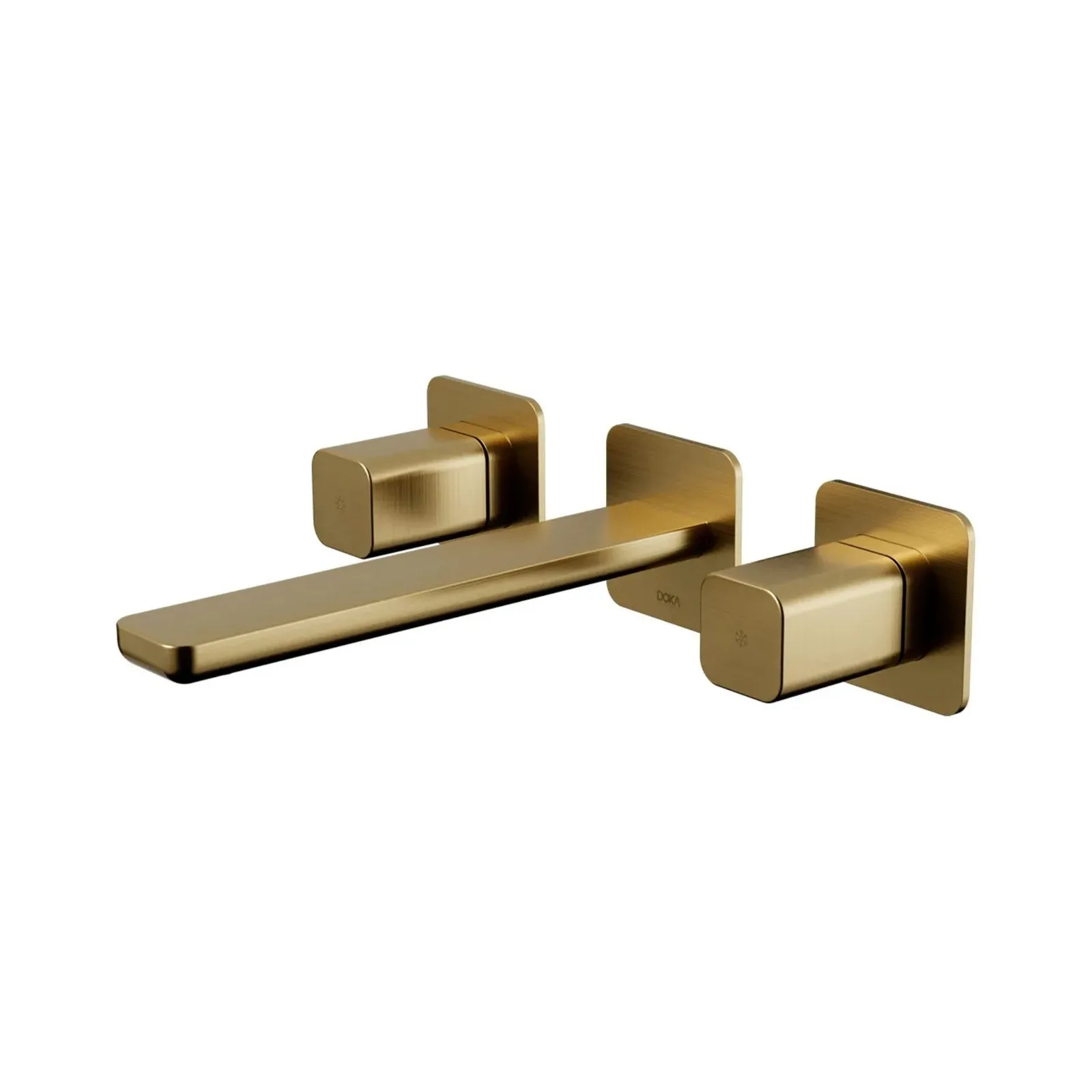 Conjunto Misturador Quente e frio de Parede Brushed Gold Doka Rivvo