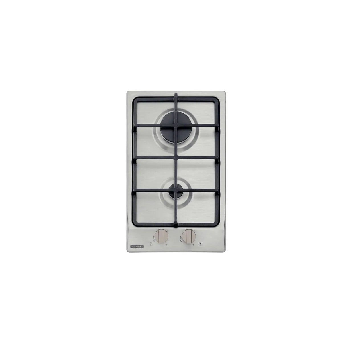 Cooktop a Gás Aço Inox e Trempes em Ferro Fundido com Acendimento Superautomático 2 Queimadores Tramontina Dominó