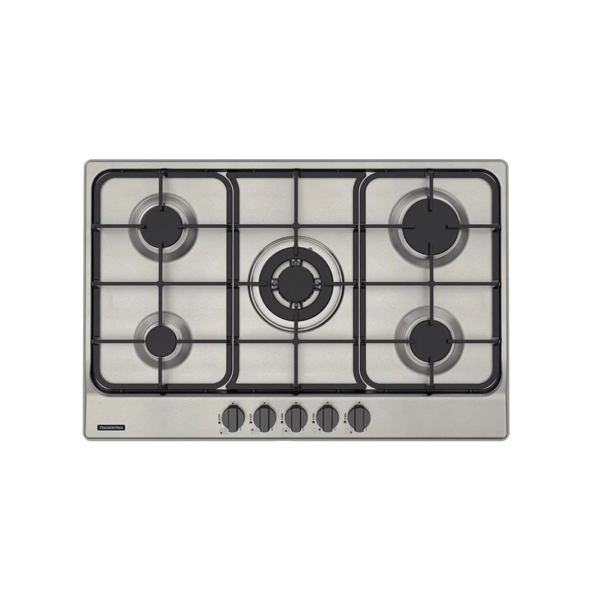 Cooktop a Gás Aço Inox e Trempes Ferro Fundido Acendimento Superautomático 5 Queimadores FF 5GX Tri 75 Tramontina Penta