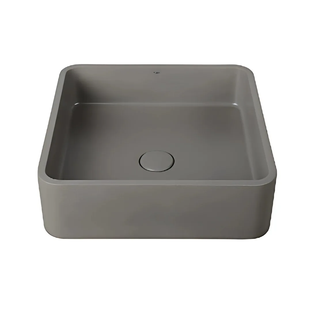 Cuba de Apoio Quadrada 39x39cm para Banheiro Moss Grey Terrazzo Doka GeoStone