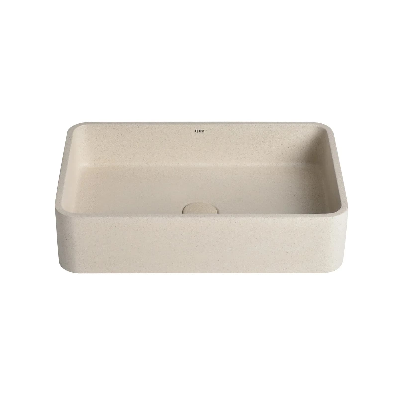 Cuba De Apoio Retangular Para Banheiro Off White Terrazzo Doka GeoStone