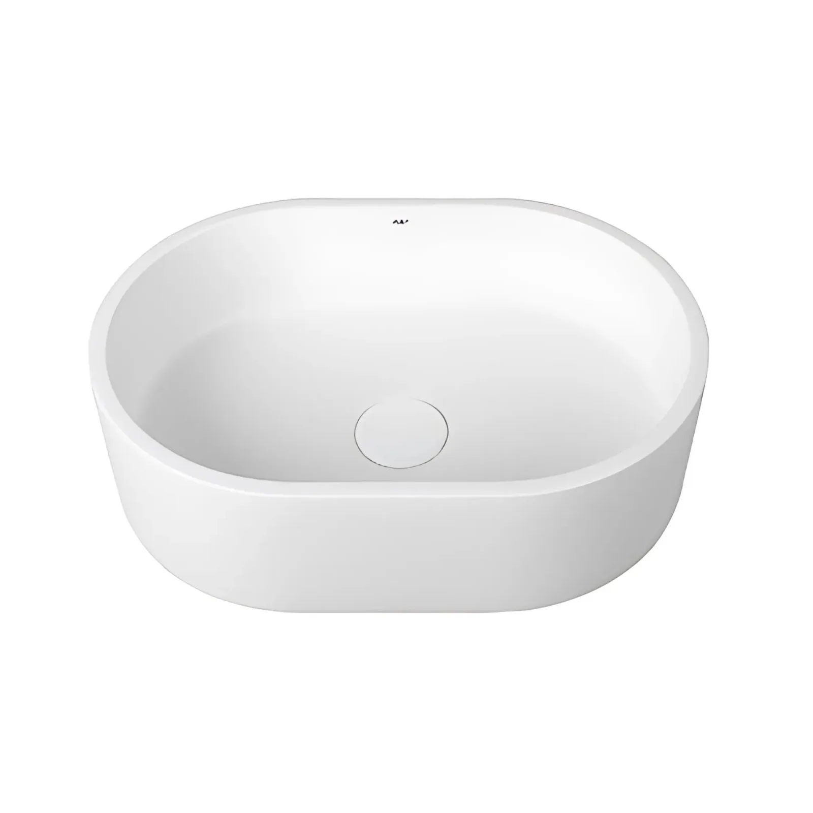 Cuba de Apoio Oval Pequena Doka White Terrazzo
