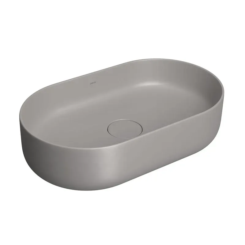Cuba de Apoio para banheiro Oval 50cm Cinza Deca L.14050