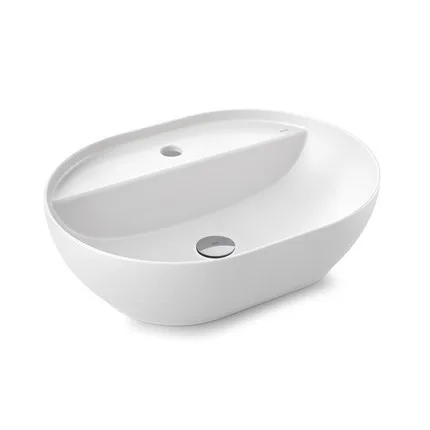 Cuba de Apoio com Mesa Oval 51x39cm para Banheiro Branca Docol